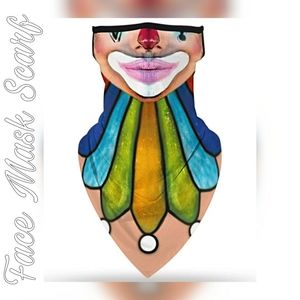 Unisex Face Mask Scarf, All in One, Freaky Clown